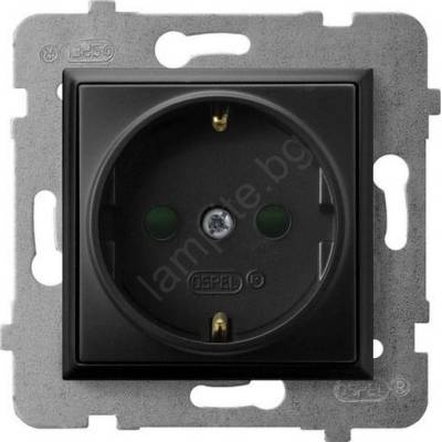 OSPEL - Домашна розетка без рамка SHUKO 230V ARIA черна (OE0032)