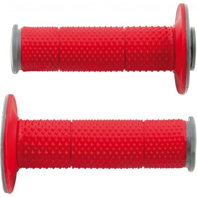 Gripy Full Diamond (dvojvrstvové, extra mäkké), RTECH (červeno-šedé, pár, dĺžka 116 mm)