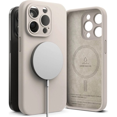 Ringke Magsafe Калъф за iPhone 15 Pro Max, Ringke Silicone Magnetic Case, Бежов (8809919307161)