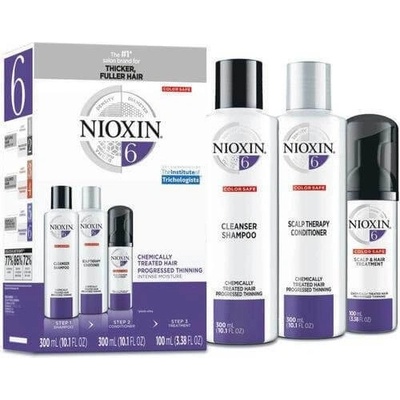 Nioxin System 6 Nioxin Cleanser 6 šampón 150 ml + Revitalizér Nioxin Scalp Revitaliser Conditioner 6 150 ml + Nioxin Scalp Treatment 6 ošetrenie pokožky 40 ml darčeková sada