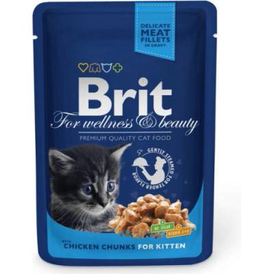 Brit Cat Premium Pouches kuracie kúsky pre mačiatka 100 g