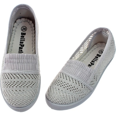 Dětské baleríny prodyšné lehké s perforací na léto 6275 šedé