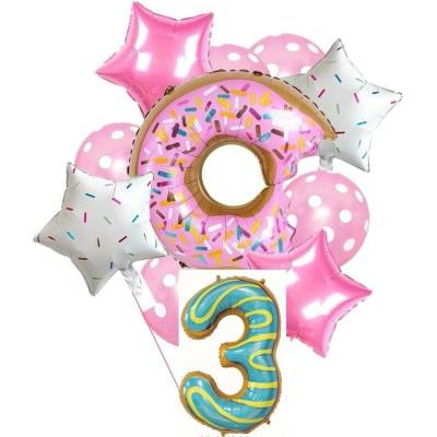 Balónkový set Donut 3.narozeniny