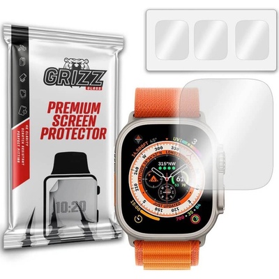 GrizzGlass Хибридно защитно покритие за дисплея на Apple Watch Ultra, Ultra 2, Ultra 3 49мм (3 броя) - GrizzGlass Hydrogel Screen Protector Set (прозрачен) (GRZ3195)