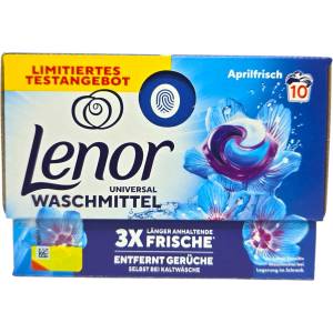 Lenor Капсули за пране Universal Aprilfrisch, 10 броя, 3x по-дълготрайна свежест