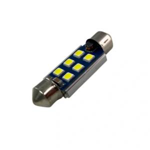 CarMart Лед крушка за плафон с 6 SMD диода 39мм - Canbus