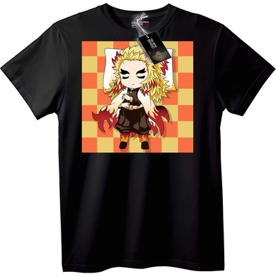 NOONEBRAND Тениска аниме Пламък Hashira Chibi - 2XL, Black