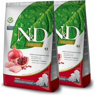 N&D Prime dog Puppy Medium & maxi Chicken & Pomegranate 2 x 12 kg
