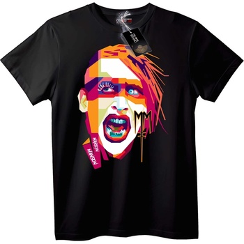 NOONEBRAND Тениска Marilyn Manson Геометрично изкуство - 4XL, Black