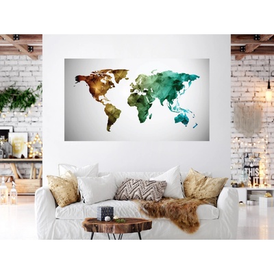 Nalepte.cz Farebná mapa sveta textilní prelepiteľná nálepka na stenu 48 x 27 cm