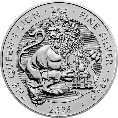 The Royal Tudor Beasts Strieborná minca The Queen's Lion 2026 2 oz