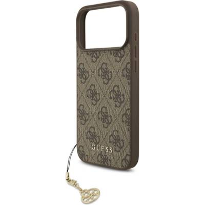 CG Mobile iPhone 17 Pro Max GUESS 4G CHARMS пластмасов протектор за телефон, текстилен заден капак, държач за телефон, BARNA GUHMP17XGF4GCW (GUHMP17XGF4GCW)