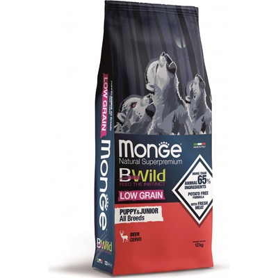 Monge BWild All Breed Low Grain Puppy & Junior jeleň 12 kg