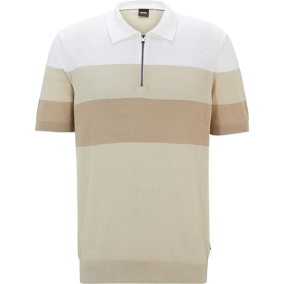Boss Блуза с яка Boss Men's Trieste Knitted Short Sleeve Polo Shirt - Light Beige 271