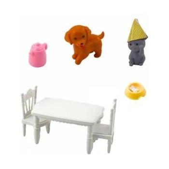 LEAN Toys Birthday Set Doll Animals Dog Cat Table Accessories