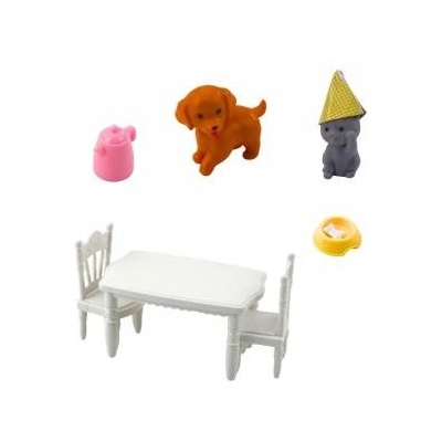 LEAN Toys Birthday Set Doll Animals Dog Cat Table Accessories