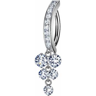 Šperky4U Visací piercing do pupíku se štítem WP0139