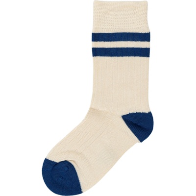 Minipop detské bambusové ponožky športové Off white/deep cobalt MP13