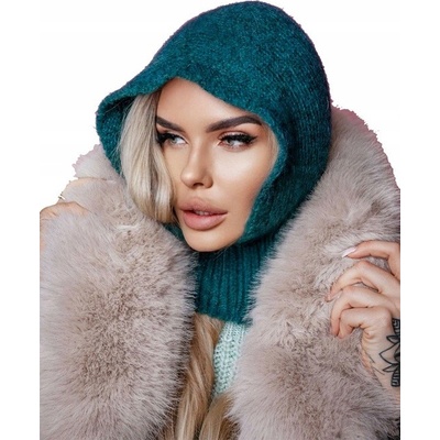 Fashionweek Zimná čiapka v štýle kukla WOOL01 Zelená