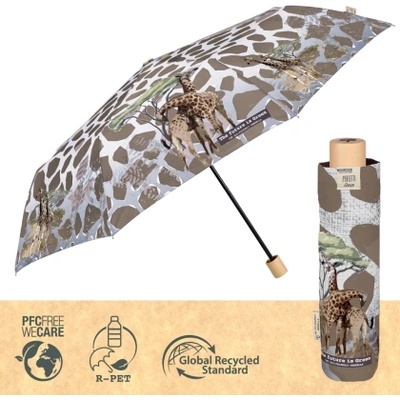 Дамски неавтоматичен чадър Perletti Green 19131, Жирафи