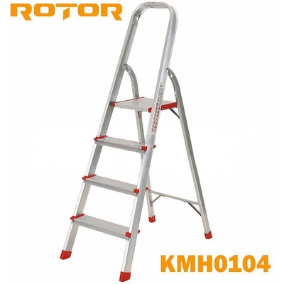 ROTOR Стълба алуминиева, 4 стъпала, 1.29 м, rotor kmh0104 (kmh0104)