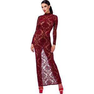 Noir Handmade F383 Kink Royal Gown Long Dress Burgundy M