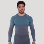 GymBeam Безшевна блуза с дълъг ръкав OG1 Grey/Blue M