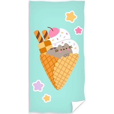 Carbotex Bavlnená osuška 70 x 140 cm Mačička Pusheen Sladká ako zmrzlina