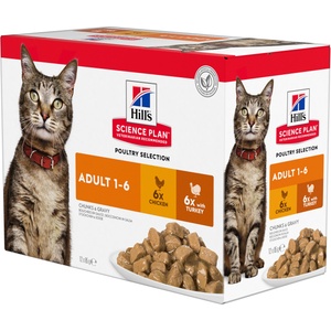 Hill's Hill s Science Plan Feline Adult Пиле и Индейка 12 x 85г