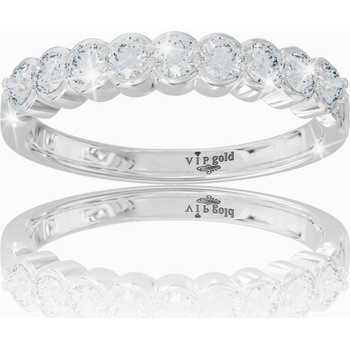 VIPgold Zlatý prsteň s bielymi zafírmi v bielom zlate R35148b S