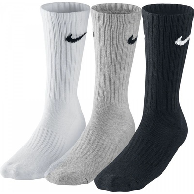 Nike ponožky 3 páry bielo/sivo/čierne 3PPK VALUE COTTON CREW SX4508 965