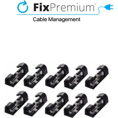 FixPremium - Organizér Kabelů - Svorka - Sada 10 kusů, černá
