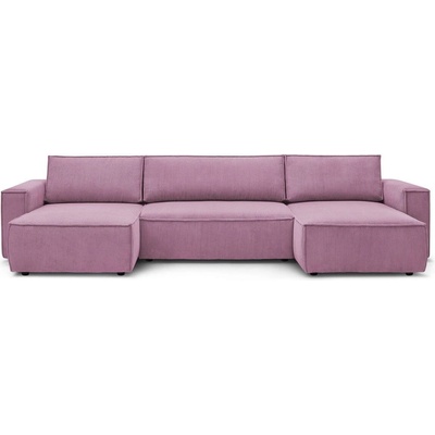 Bobochic Розов велурен U-образен разтегателен диван Nihad - Bobochic Paris (100801)