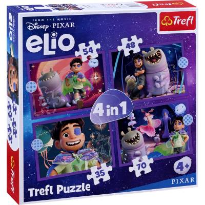 Trefl Пъзел Trefl 4 в 1 - Извънземните мисии на Елио (34665)