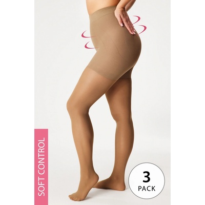 Astratex 3PACK Stahovací punčochové kalhoty Push-Up 20 DEN béžová