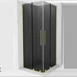 Mexen Velar Duo плъзгаща се душ кабина 100 x 100 см, графит, златисто матово - 871-100-100-42-55 (871-100-100-42-55)