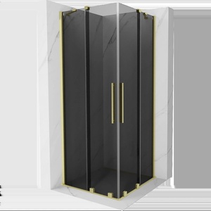 Mexen Velar Duo плъзгаща се душ кабина 100 x 100 см, графит, златисто матово - 871-100-100-42-55 (871-100-100-42-55)