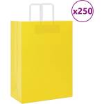 vidaXL Хартиени торбички 250 бр с дръжки жълти 32x17x44 см (4102014)