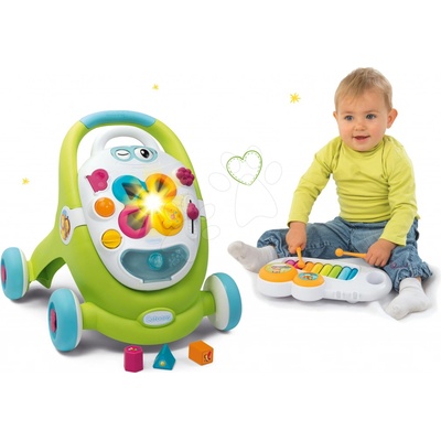 Smoby set Cotoons modrá s kockami svetlom a melódiou xylofón s bubnami a zvončekom