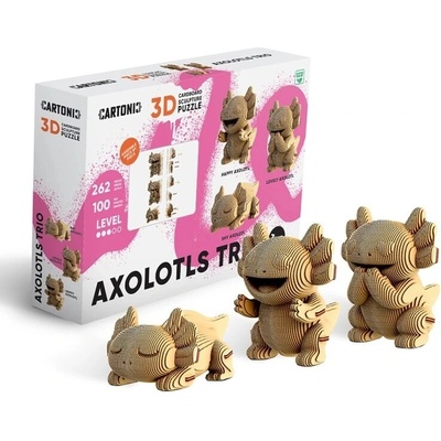 Cartonic 3D puzzle AXOLOTLS TRIO 3v1, 262 ks