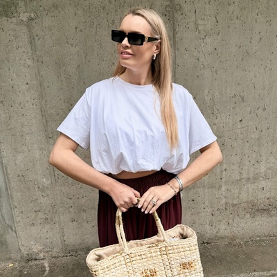 Luxianna balónové tričko bílé