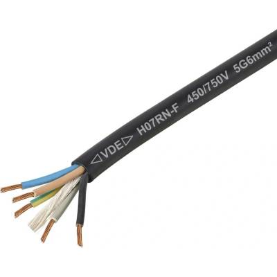 Tru Components TC-11594960 kabel s gumovou izolací H07RN-F 5 x 6 mm² černá 1m