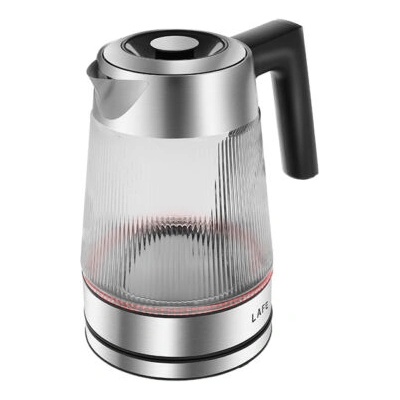 Lafe Crystal Glass, 1.8 L, 2200 W, стъкло, Inox-Transparent-Black, чайник (LAFCZA45187)