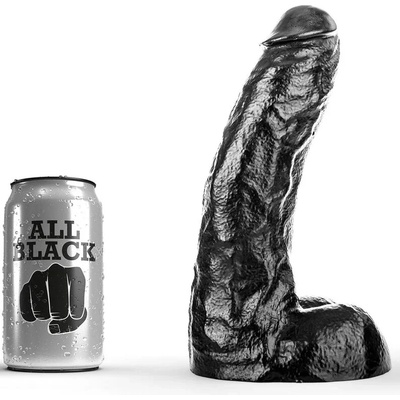 Реалистично черно дилдо, респектиращо, 26см. - All Black Dildo (D-222831)