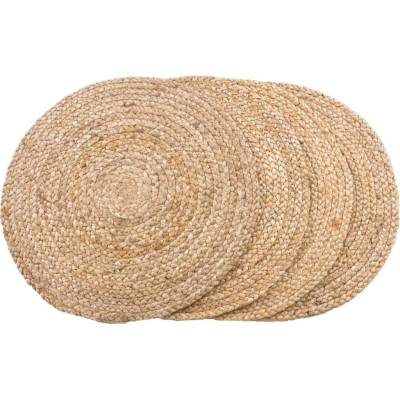 Bombay sada 4 jutových kulatých prostírání boho přírodní 38 cm