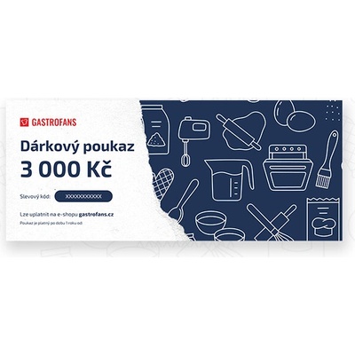 Gastrofans Dárkový poukaz 3000 Kč na nákup na Gastrofans.cz