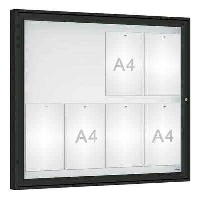 PROCITY Vonkajšia vitrína Classique, 8 x A4, plexi, čierna