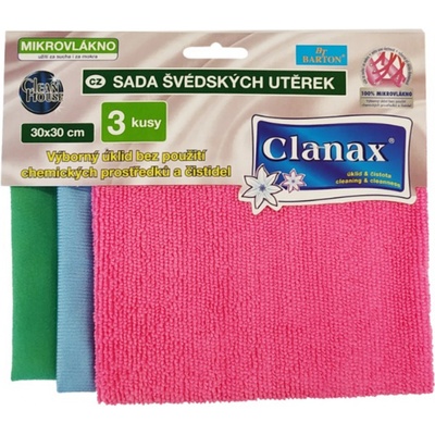 Clanax Švédsky uterák Clanax mix farieb 30 x 30 cm 3 ks