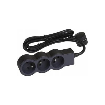 Legrand Power strip extra flat 16A 3680W 3x2P+with cable 1.5 m - Black-dark grey