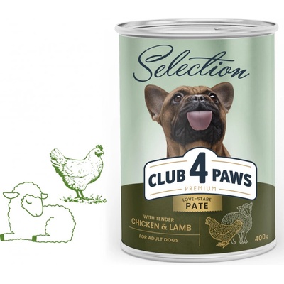 Club 4 Paws Premium Selection Adult s kuracím a jahňacím mäsom 400 g